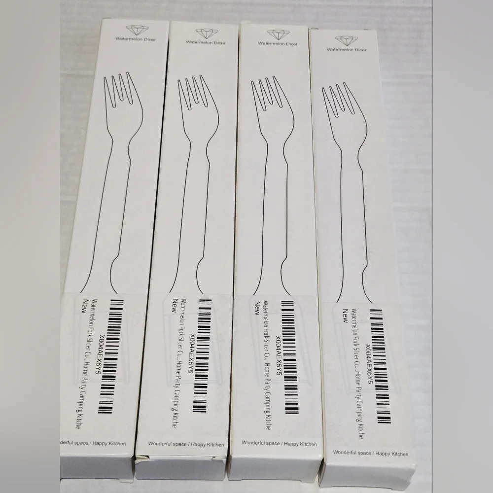 Bundle Deal! 4Pcs Watermelon Fork Slicer Cutter, Stainless Steel 2-in-1 Portable